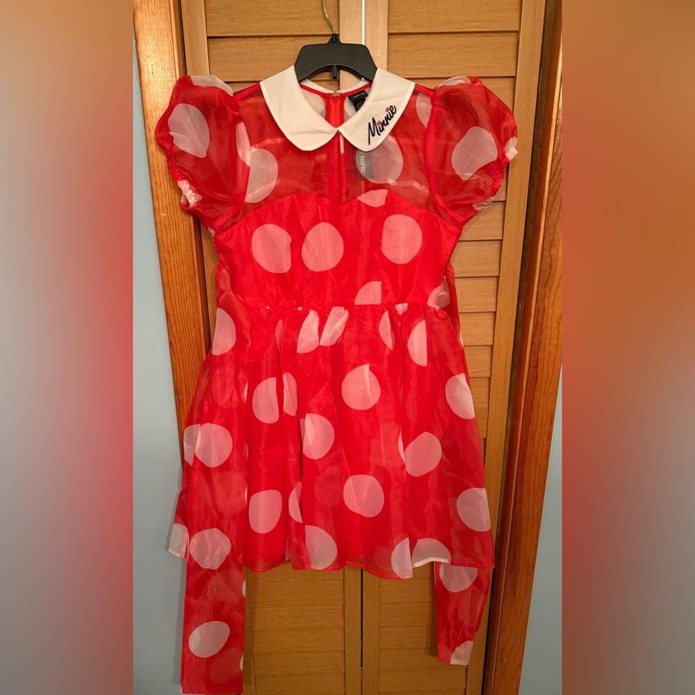 Disney Hot Topic Minnie Mouse Red White Polka Dots Dress Cosplay Costume Small